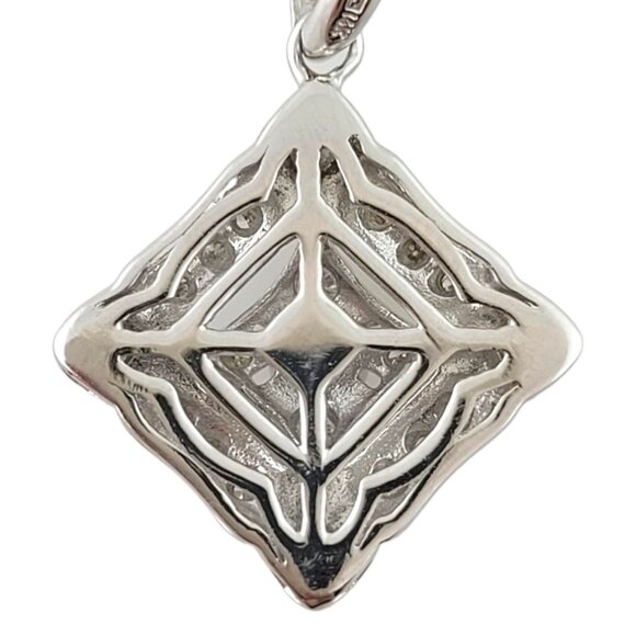 Vintage 14K White Gold Diamond Kite Shape Pendant #14983 - Picture 5 of 9
